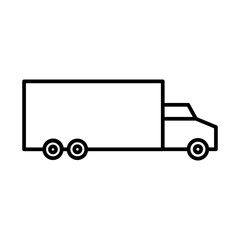 Container truck Transportation Icons with black outline style