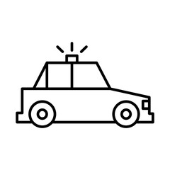 Police Transportation Icons with black outline style