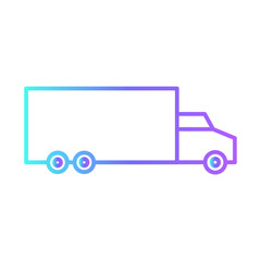Container truck Transportation Icons with purple blue outline style