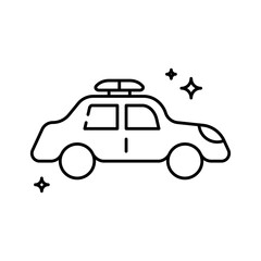 Police car Transportation Icons with black outline style