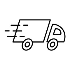 Truck Transportation Icons with black outline style