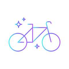 Bike Transportation Icons with purple blue outline style