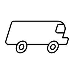 Van Transportation Icons with black outline style