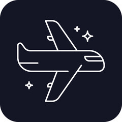 Plane Transportation Icons with black filled outline style