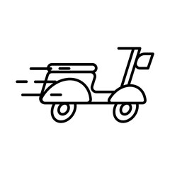 Scooter Transportation Icons with black outline style
