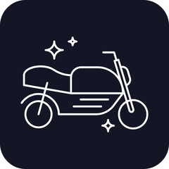 Motorcycle Transportation Icons with black filled outline style