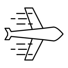 Plane Transportation Icons with black outline style