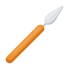 Painting knife for artists isolated on white background. Art supply for painting vector illustration. Hobby concept