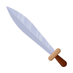 Ancient sword of warrior vector illustration. Cartoon drawing of old weapon on white background. War, weapon concept for game design