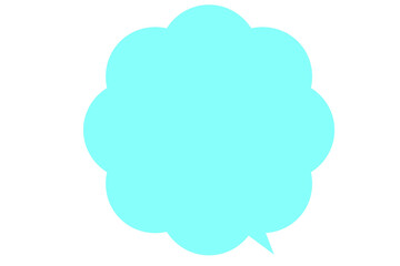 blue fluffy cloud speech bubble isolated