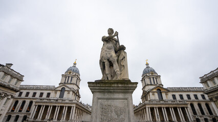 Fototapeta premium University of Greenwich located on the banks of the River Thames in South London with during winter cloudy day in London , United Kingdom : 13 March 2018