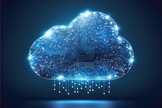 Cloud computing for digital storage and transfer big data on internet.futuristic.Generative AI