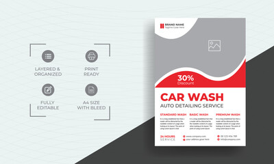 Creative Car Wash Flyer set | Abstract design carwash flyer bundle | Car Detailing, Auto Detailing Flyer, Car Wash poster templates
