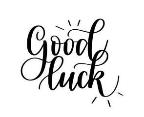 Good luck nice calligraphy design. Text on transparent background