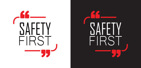 safety first sign. vector icon	