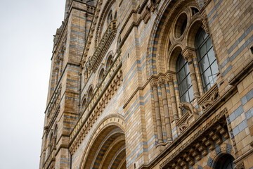 Natural History Museum in London ,  natural history is a scientific institution and collection during winter cloudy day at London , United Kingdom : 13 March 2018