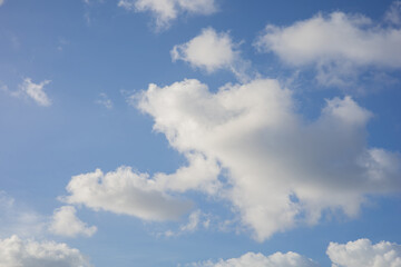 blue sky and white clouds in hot weather