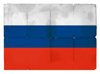 Fototapeta premium Flag of Russia with the texture of an old document.