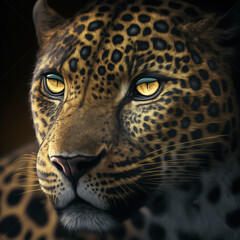 Leopard animal cinematic face