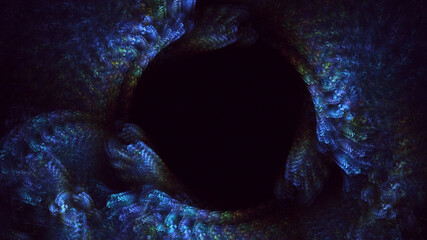 3D rendering abstract round hole light background