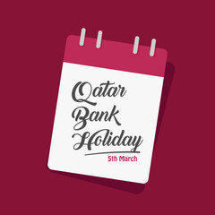 Vector illustration of Qatar Bank Holiday with Flat Style Design