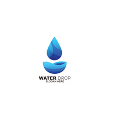 water drop gradient colorful logo template vector