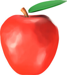 3D Apple fruit Illustration.