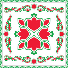 Tatar Native Ornamental Rosette in Arabic and Turkish style