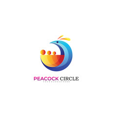 peacock logo template design gradient colorful