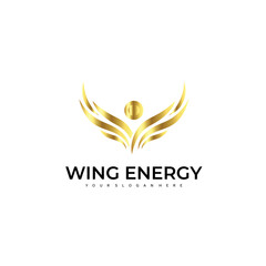 people wings logo with luxury design color