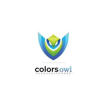 owl logo vector design graphic colorful
