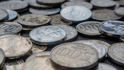 pile of rupiah coins as background