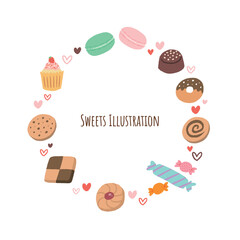 お菓子のアイコンイラスト