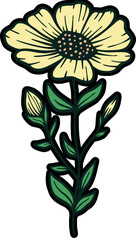 VIntage Botanical Floral Element