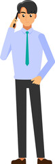 cartoon business man wearing white shirt ,png