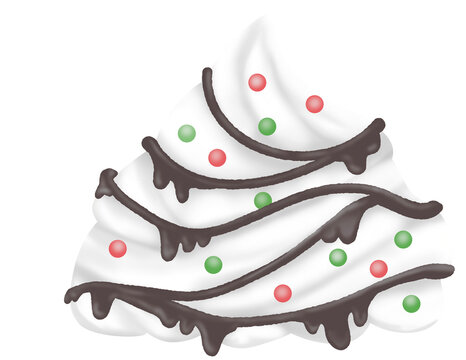 whipped cream dessert with chocolate drizzle clip art preview