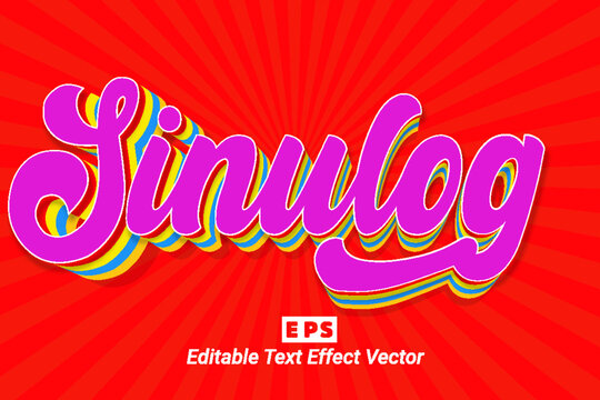 Sinulog 3d editable text effect vector template
