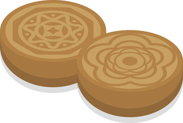 Mid-autumn festival moon cake cartoon comic vector