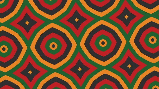 Black History month abstract pattern animated background, black history month background animation ,red green yellow and Black animated background
