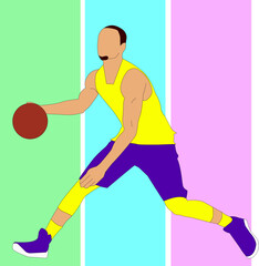 Illustration vector graphic of BasketBall Player, fit for template, design resources 