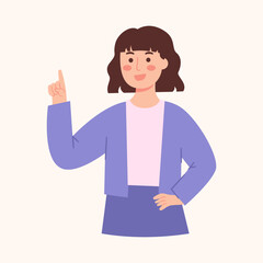 Woman with pointing finger 