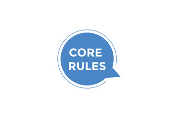 Core rules button web banner templates. Vector Illustration