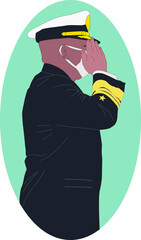 Illustration vector graphic of Salute, fit for template, design resources 