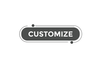 Customize button web banner templates. Vector Illustration