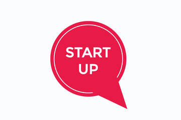 start up button vectors.sign label speech bubble start up
