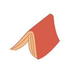 An open hardcover book. Hand drawn educational vector illustration.