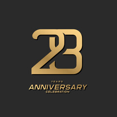 28 years anniversary celebration logotype with modern elegant number