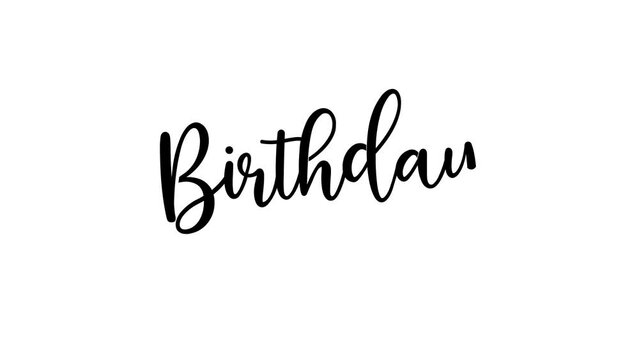 Happy birthday animation text in black color on transparent background. easy to put into any video. Good for birthday card element. 4k video alpha channel.