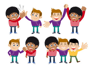 Friends and friendly relation concept 