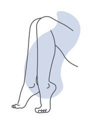 Female legs, body part, feets and ankles vector